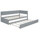 preview thumbnail 15 of 13, Twin Size Wood Daybed with Trundle and Guardrail, Solid Pine Frame, No Box Spring Required, Vintage Style for Bedroom, Grey