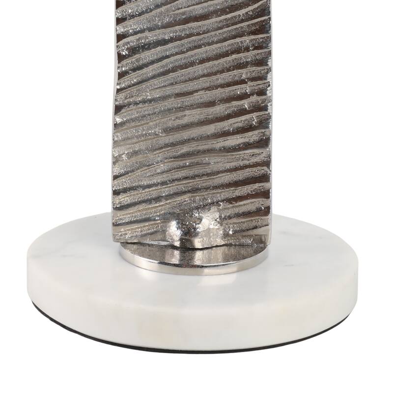 Marble Top Twisted Metal Base End Table - 24"