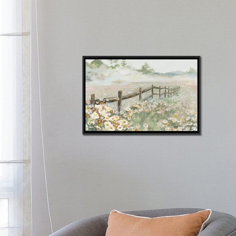 iCanvas "Fence with Flowers" by Patricia Pinto Framed Canvas Print