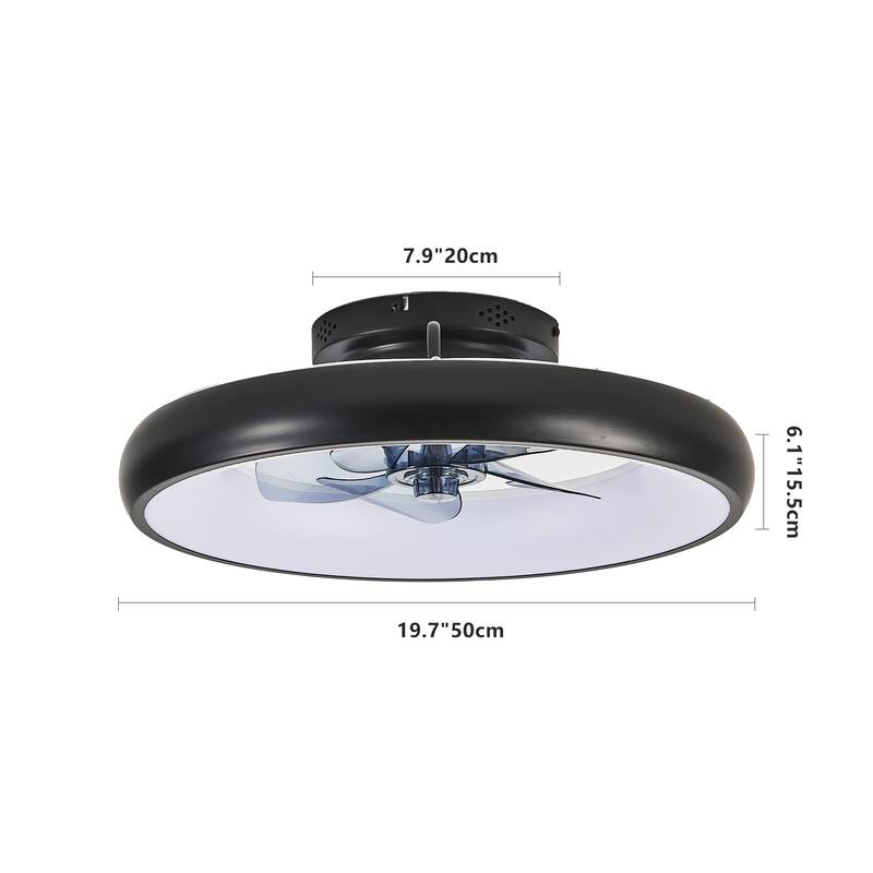 20"LED Ceiling Fan Light-Dimmable&Adjustable Color Temperature,APP & Remote Control,Smart Ceiling Fan(Silent/6-Speed/Reversible)