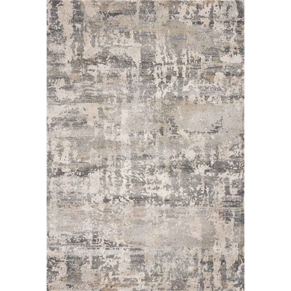 Domani Portland Casual Natural Cityscape Shag Area Rug