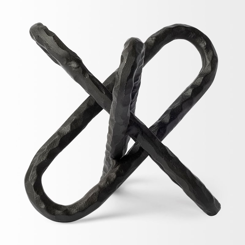 HomeRoots 10" Black Metal Chain Link Tabletop Sculpture