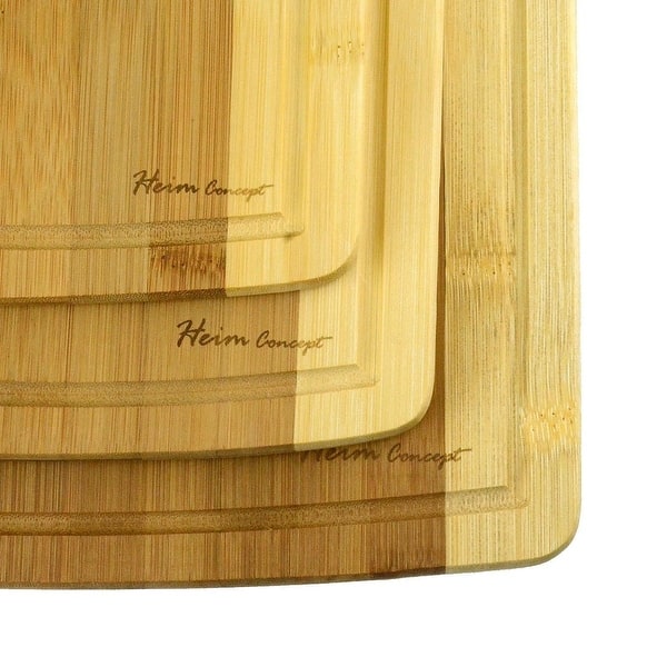 Classic 3-Piece Organic Bamboo Cutting Board Set with Drip Groove Classic 3-Piece Organic Bamboo Cutting Board Set with Drip Groove