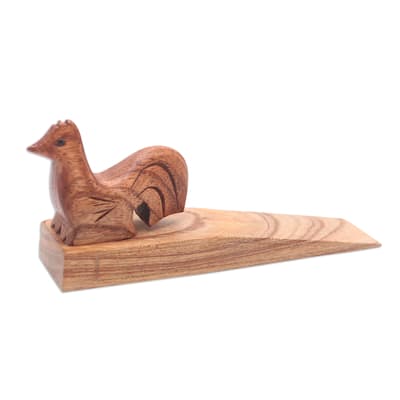 Novica Handmade Farmyard Chick Wood Door Stop