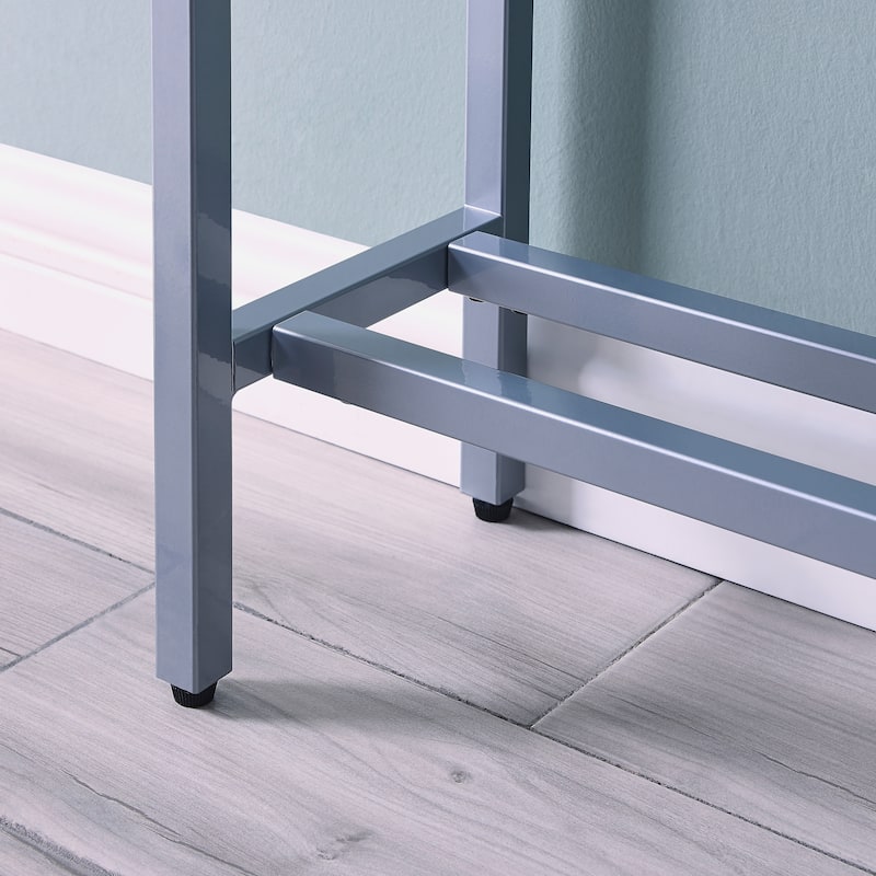 SEI Furniture Ham Long Narrow Console Table with Mirrored Top