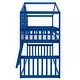 preview thumbnail 6 of 16, Modern & Rustic Style Twin Over Twin Size Solid Wood Frame House Bunk Bed With Ladder and Roof, No Spring Box Needed