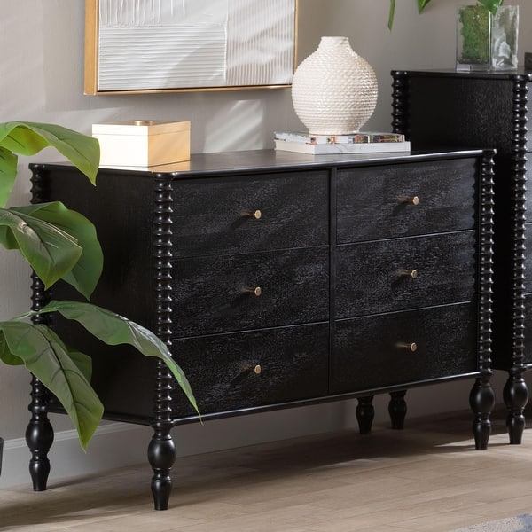 Callison Spindle Dresser - 6-Drawer Farmhouse Horizontal Cabinet with  Turned Accents for Bedroom - On Sale - Bed Bath & Beyond - 44072934