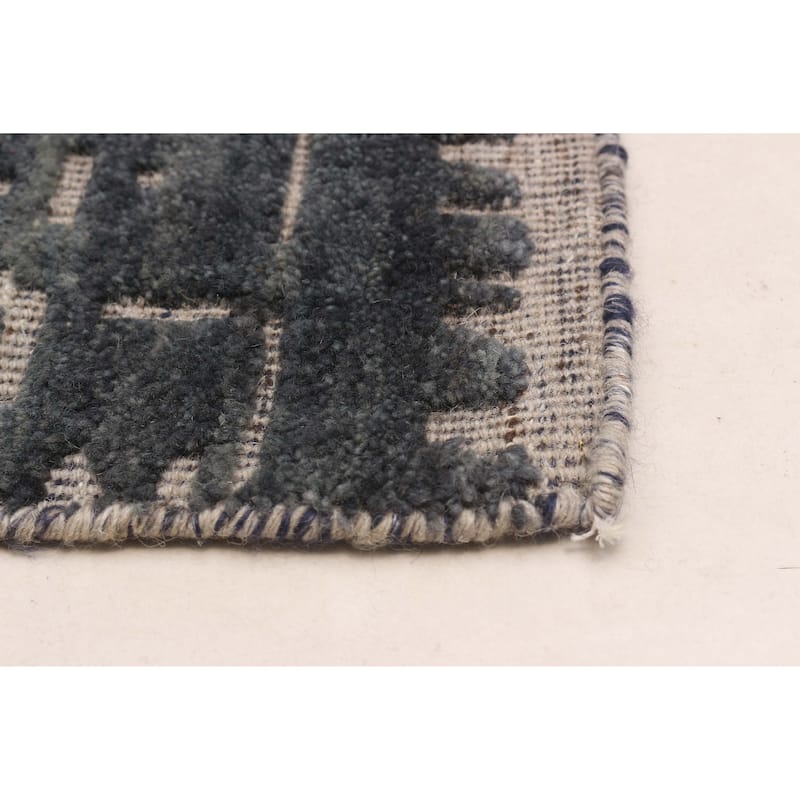 ECARPETGALLERY Hand-knotted Tangier Grey Wool Rug - 6'8 x 9'9