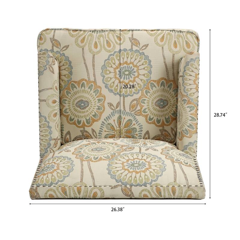 GDFStudio - Bella Modern Accent Chair for Living Room with Birch Legs and Comfortable Fabric Upholstery