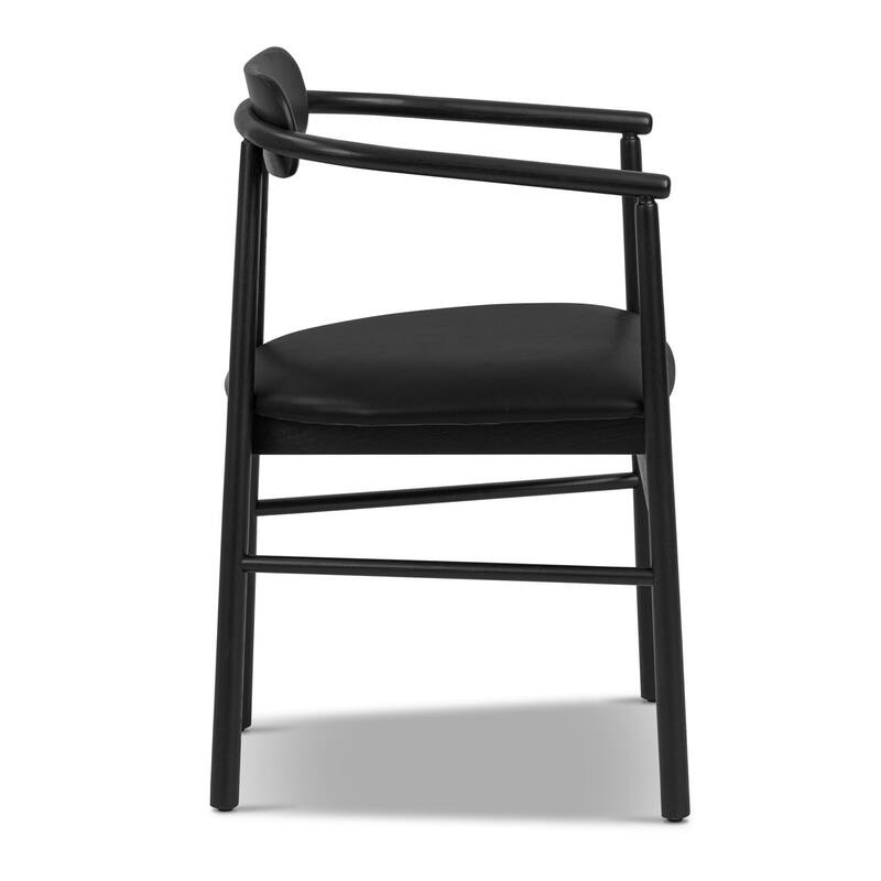 Poly & Bark Scanden Wood Dining Chair With Genuine Leather Seat