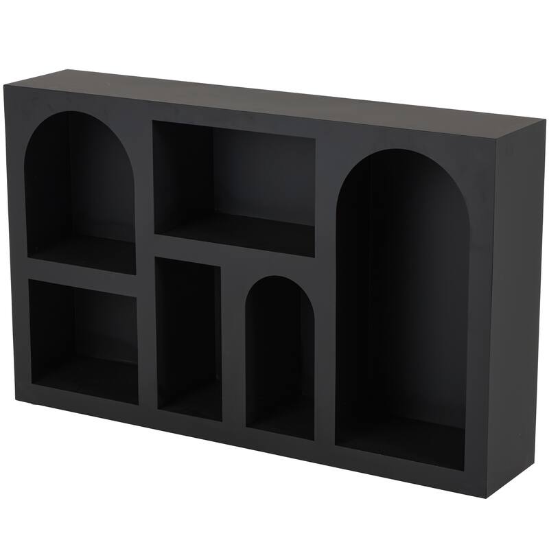 Black or Cream Metal 5 Shelf Geometric Storage Shelving Unit