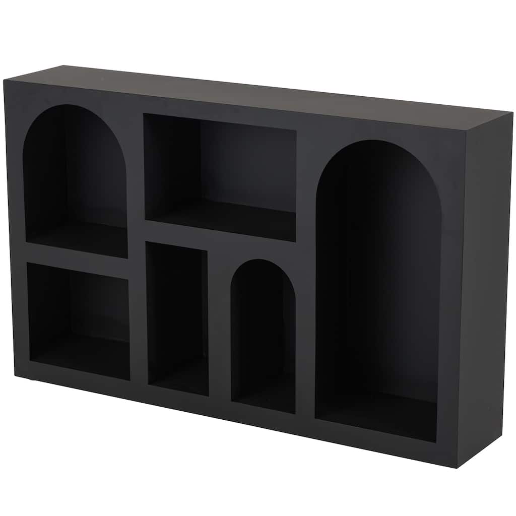 Metal Geometric 5 Shelf Shelving Unit - Black or Cream - Roche River Decor