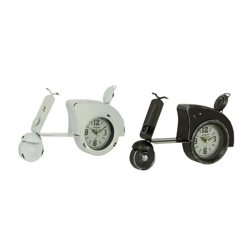 Multi Color Iron Country Cottage Clock (Set of 2) - 2/ASST 13"W, 8"H