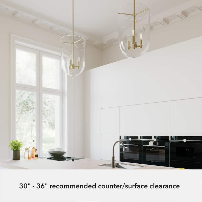 Hunter Sacha 3-Light Pendant - Entry, Dining Room, Kitchen Island - Transitional, Contemporary