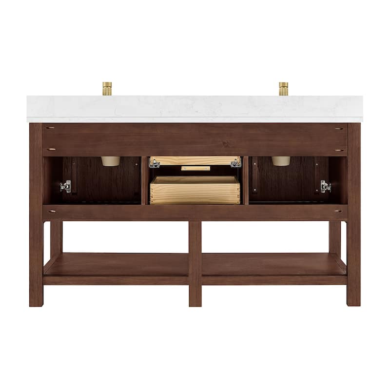 Tehran Bath Vanity with Composite Stone Top without Mirror
