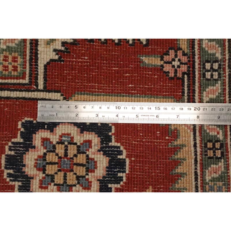 Hand Knotted Oriental 100% Wool Carpet Traditional Medallion Oranges & Rust Heriz (serapi) Area Rug - 9' 10'' X 8' 0''