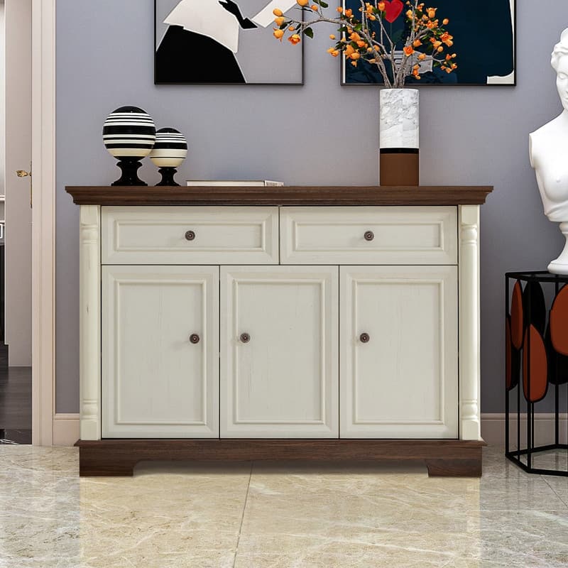 Farmhouse 47.24" Sideboard Buffet, Kitchen Storage Cabinet with 2 Drawers for Organized Home Living Solutions