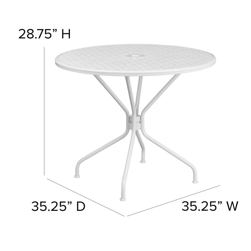 35.25'' Round Indoor-Outdoor Steel Patio Table - 32.5"
