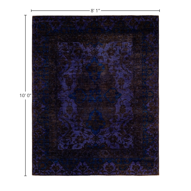 Overdyed One-of-a-Kind Hand-Knotted Area Rug - Purple - 8' 1" x 10' 0"