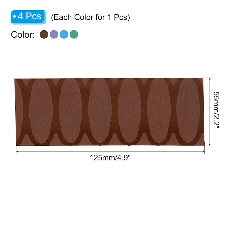 4PCS Cutting Knife Handle Heat Shrink Sleeve, Oval Pattern - 2.2"x4.9" - Purple/Brown/Blue/Green
