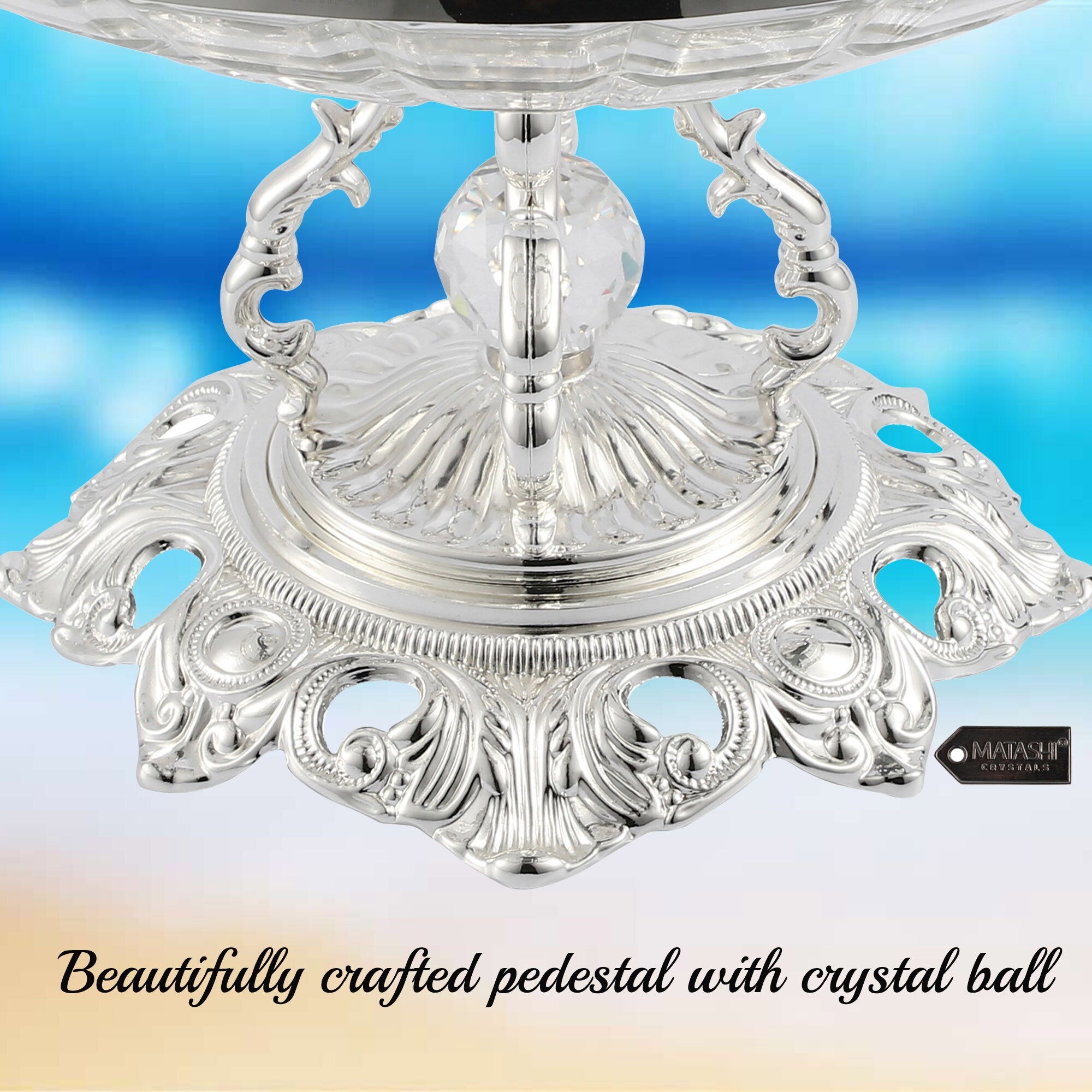 Matashi Candy Centerpiece Decorative Bowl Round Serving Platter With Silver Plated Pedestal And Matashi Ball Base For Weddings Overstock 30314942