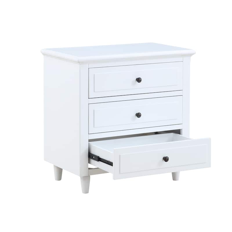Modern Nightstand with 3 Drawers