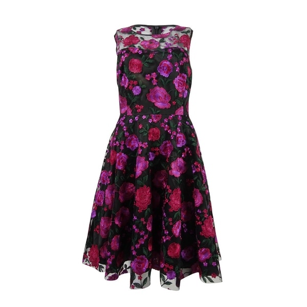 magenta fit and flare dress