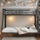 preview thumbnail 1 of 7, Full XL over Queen Metal Bunk Bed with 2 Side Ladder Black
