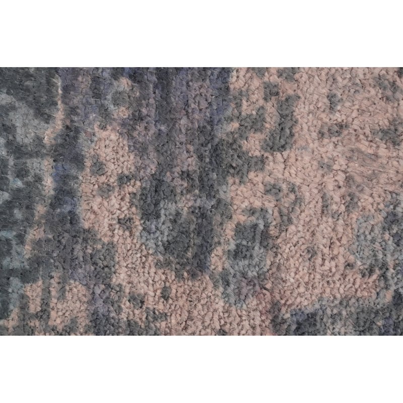 Hand Knotted Oriental Viscose Silk Carpet Modern All-Over Multi-Colored Abstract Area Rug - 7' 8'' X 5' 8''