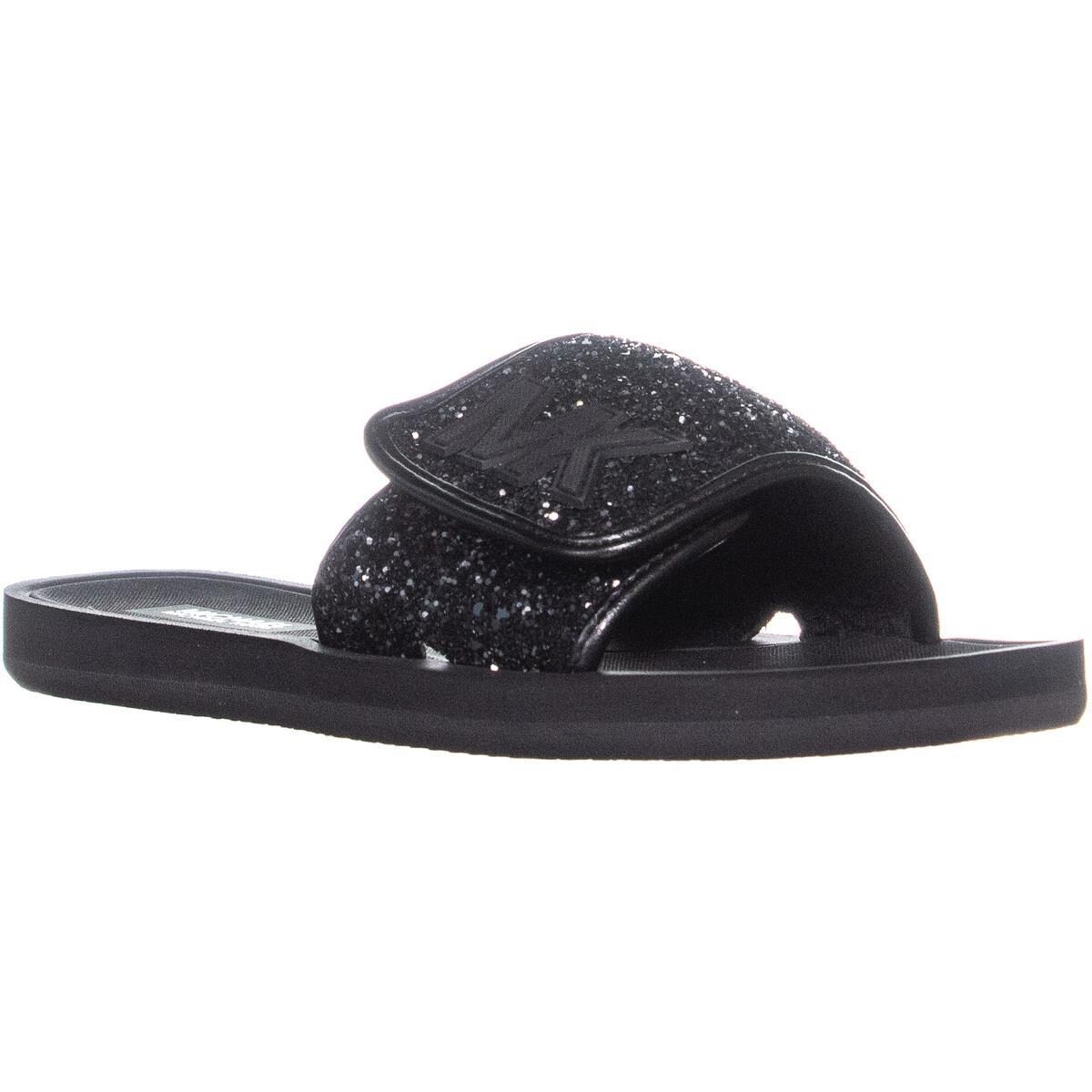 Shop Michael Michael Kors Mk Slide Casual Sandals Black Glitter