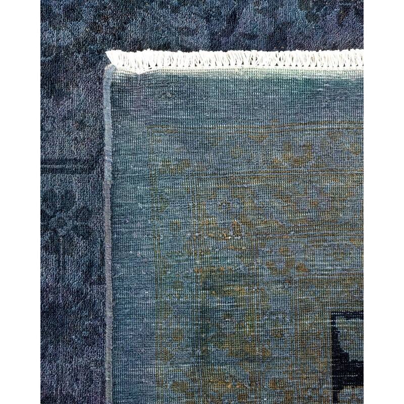 Overton Handknotted Wool Vintage Inspired Contemporary Overdyed Purple Area Rug - 14' 9" x 12' 0"