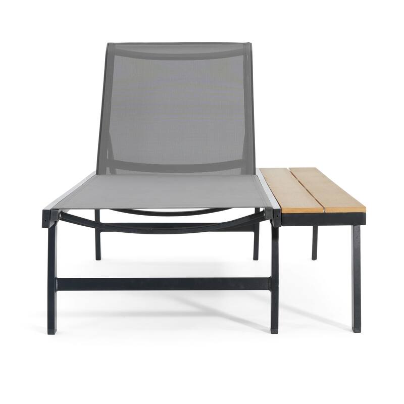 Waterloo Outdoor Mesh and Chaise Lounge with Side Table by Christopher Knight Home