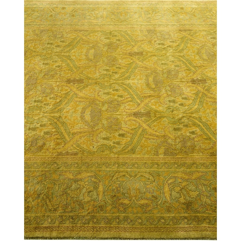 Overton Hand Knotted Wool Vintage Inspired Modern Contemporary Overdyed Gold Area Rug - 4' 8" x 7' 3"