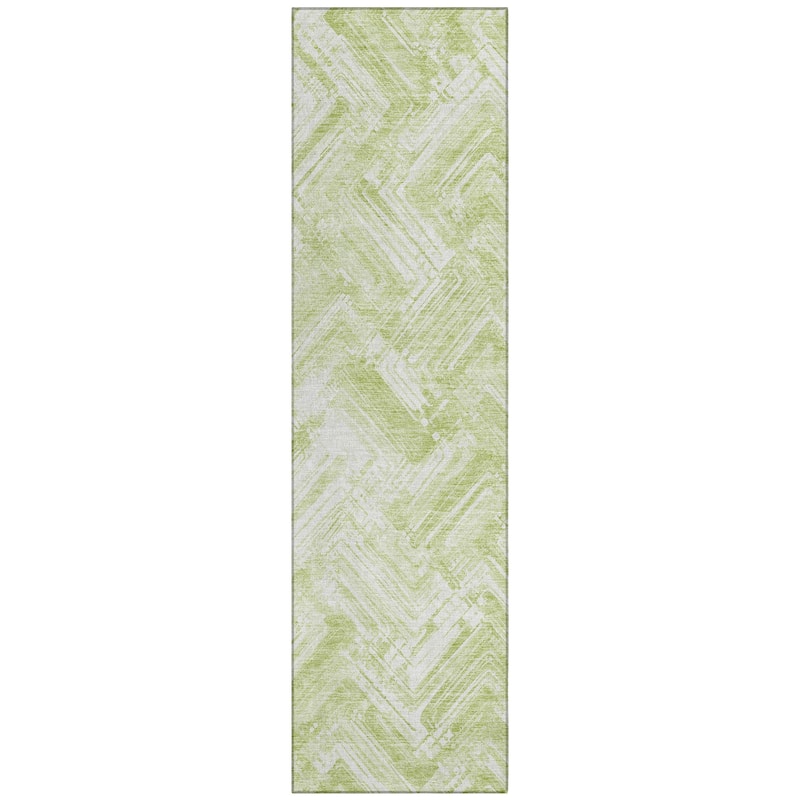 Machine Washable Indoor/ Outdoor Chantille Modern Chevron Rug