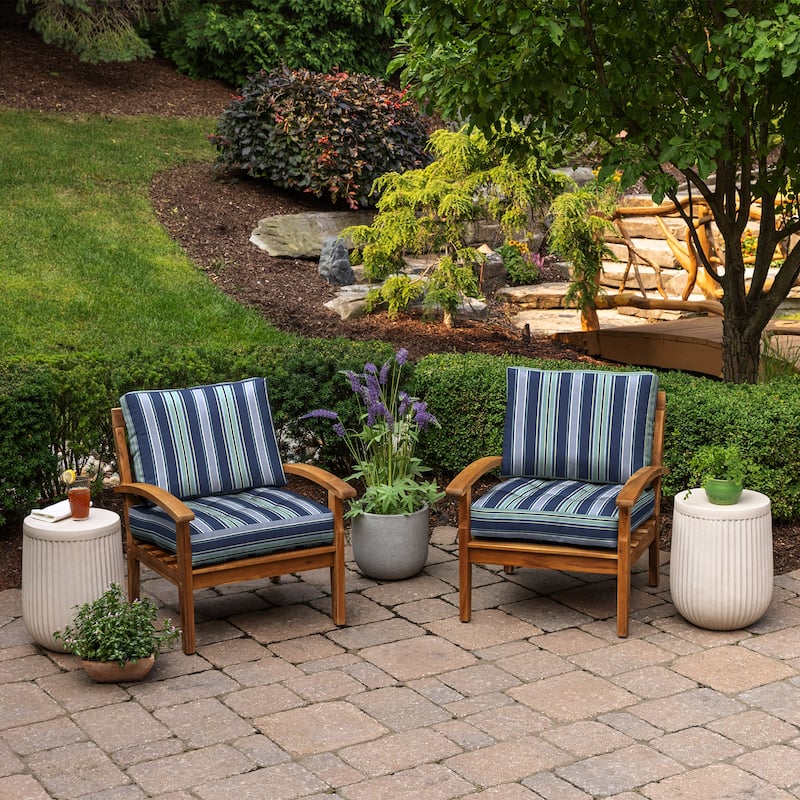 ARDEN Outdoor Plush Modern Tufted Blowfill Deep Seat Set, 24 x 24