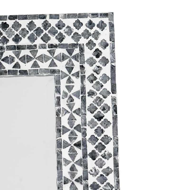 Mosaic Beveled Rectangular Wall Mirror - 35.75" - Gray and White