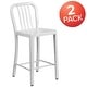 preview thumbnail 107 of 116, 2 Pack 24'' High Metal Indoor-Outdoor Counter Height Stool w/ Vertical Slat Back