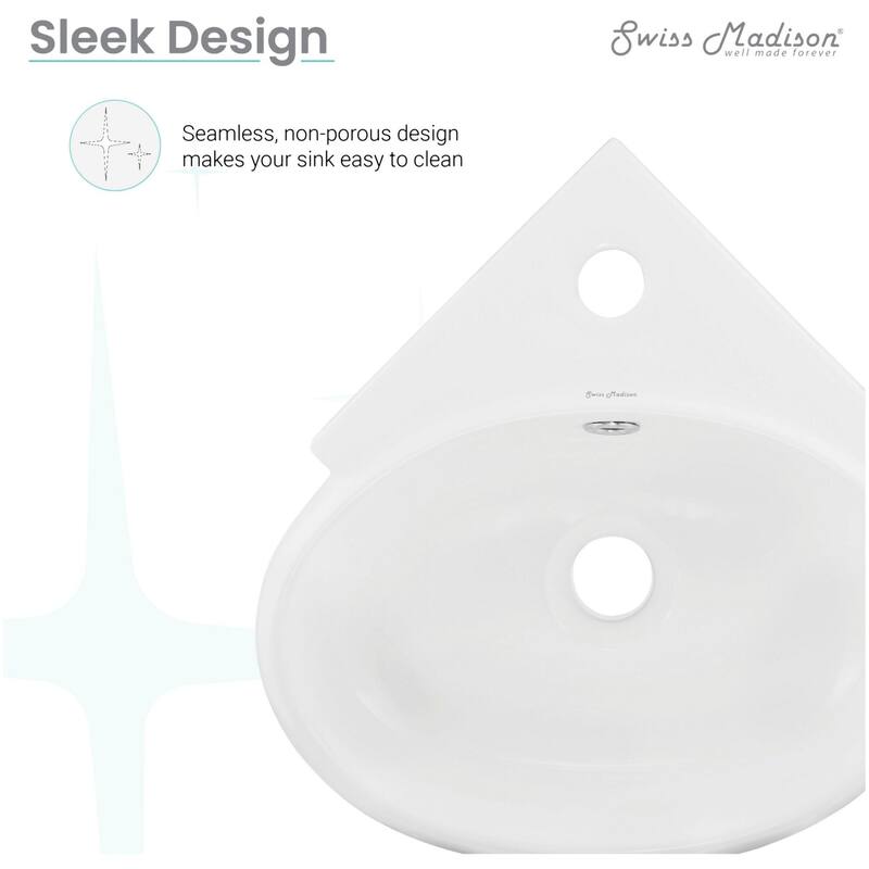 Swiss Madison SM-WS328 Plaisir 14-3/16" Corner Ceramic Wall Mounted