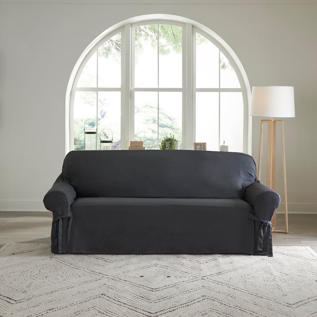 SureFit Farmhouse Basketweave 1 Piece Sofa Slipcover