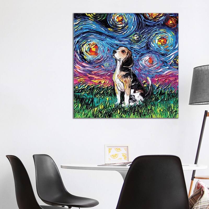 iCanvas "Beagle Night" by Aja Trier Canvas Print - 37x37x1.5