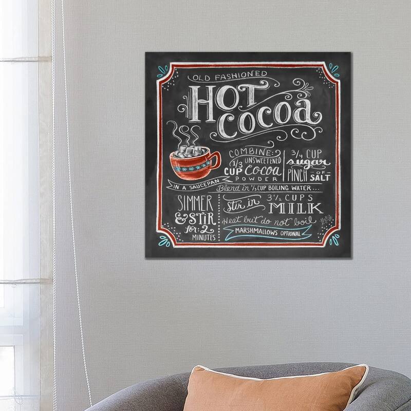 iCanvas "Hot Cocoa Recipe" by Lily & Val Canvas Print - 26x26x1.5