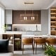 preview thumbnail 3 of 13, Dilley Modern 8-Light Gold Chandelier Island Lights for Dining Room - 31.9" L x 10.4" W x 16.7" H