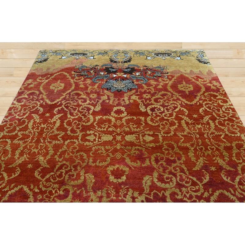 LoomBloom Gray Hand Woven Traditional Oushak Wool Oriental Area Rug - 7' 7'' x 9' 9''