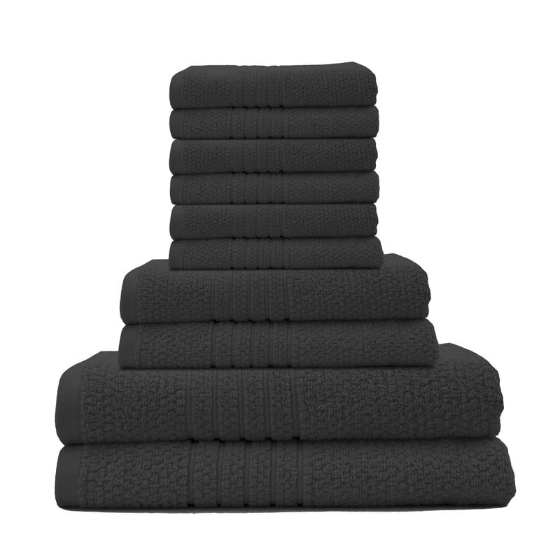 Softee 10-Piece 100 Cotton Bath - Black