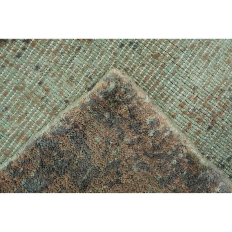 Hand Knotted Oriental Viscose Silk Carpet Modern All-Over Multi-Colored Abstract Area Rug - 7' 9'' X 5' 6''