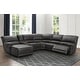preview thumbnail 3 of 12, Abbyson Cooper Manual Reclining Sectional with Chaise Grey