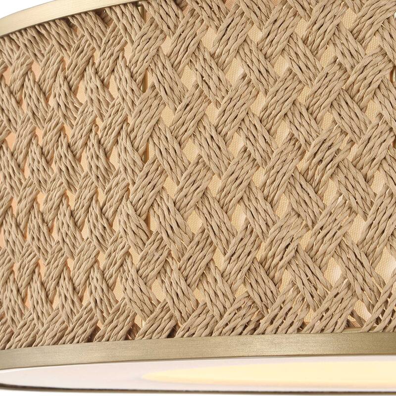 Uttermost Pinchot 4 Light Rattan Drum Pendant - 22.25"W x 22.25"D x 8.5"H