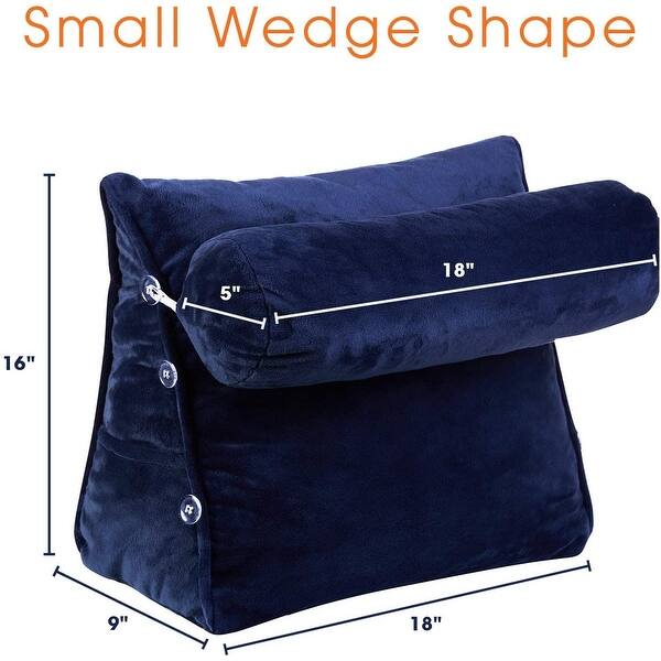 Cheer Collection TV Reading and Wedge Pillow with Detachable Bolster