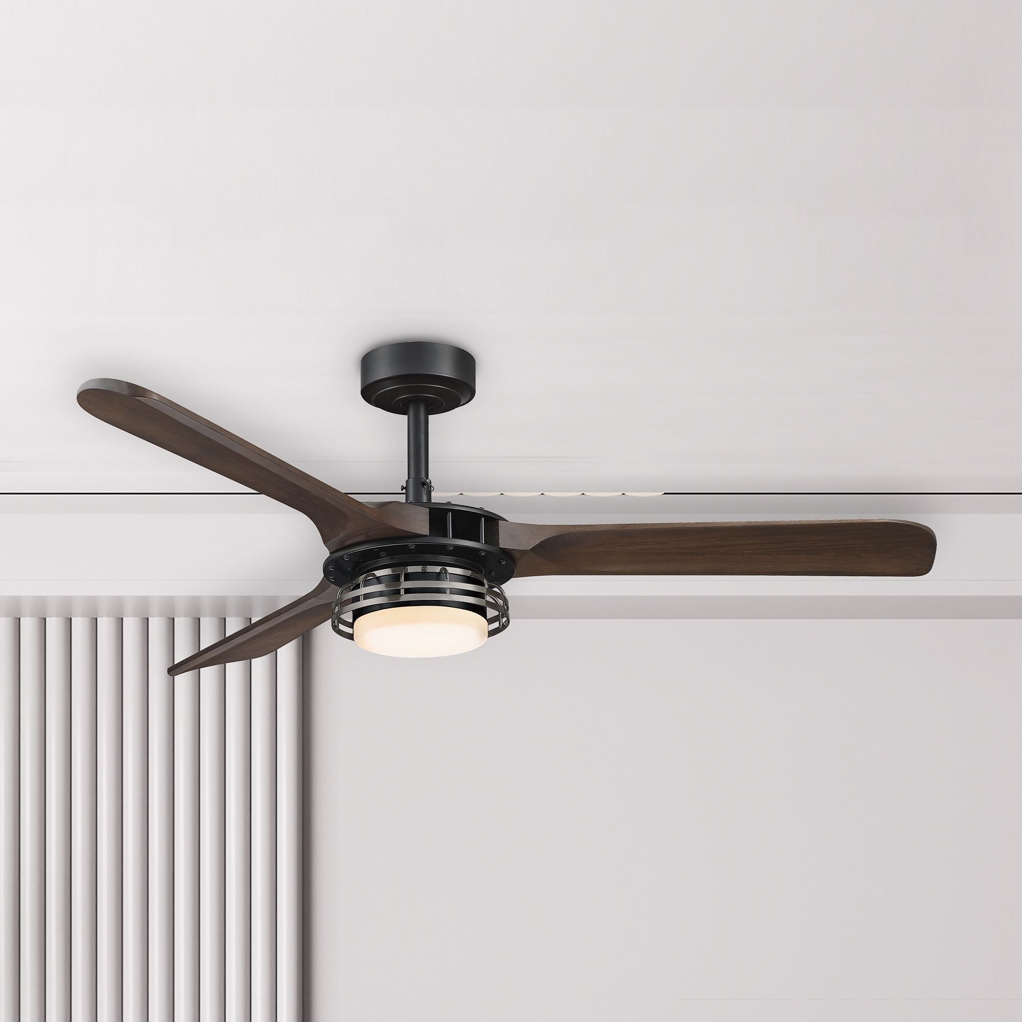 Wood 3-Blade Dimmable LED Ceiling Fan 
