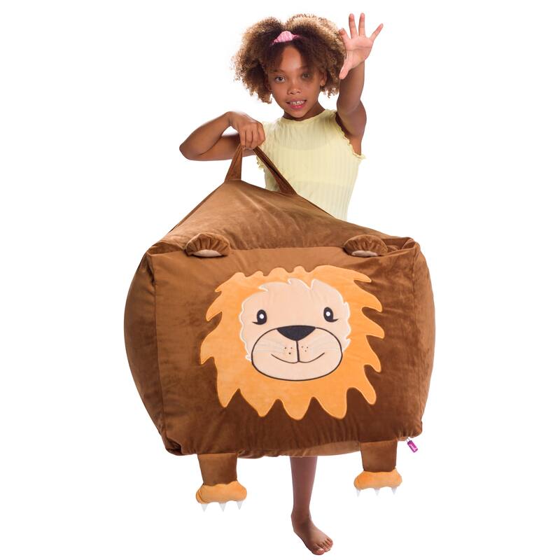 Stuffed Animal Storage Bean Bag Chair Cover only for Kids, Toy Holder